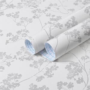 Wallpaper Peel & Stick Gray White SelfAdhere Removable Waterproof 17.3''x78.37''